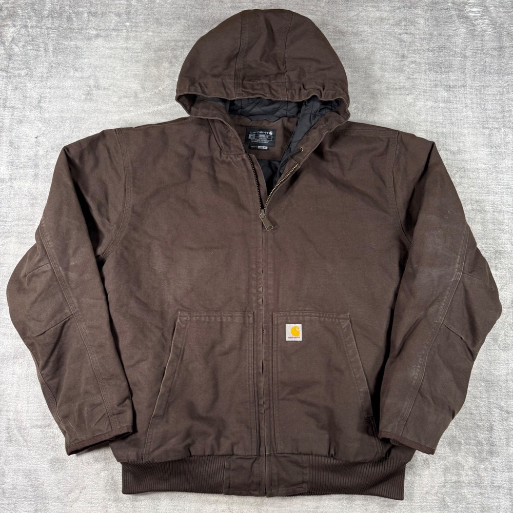 Carhartt Jacket Mens XL Brown Duck J130M Loose Fit Active 3M Thinsulate Coat
